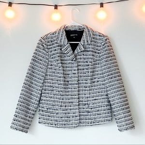 Jones New York | black & white tweed dress blazer